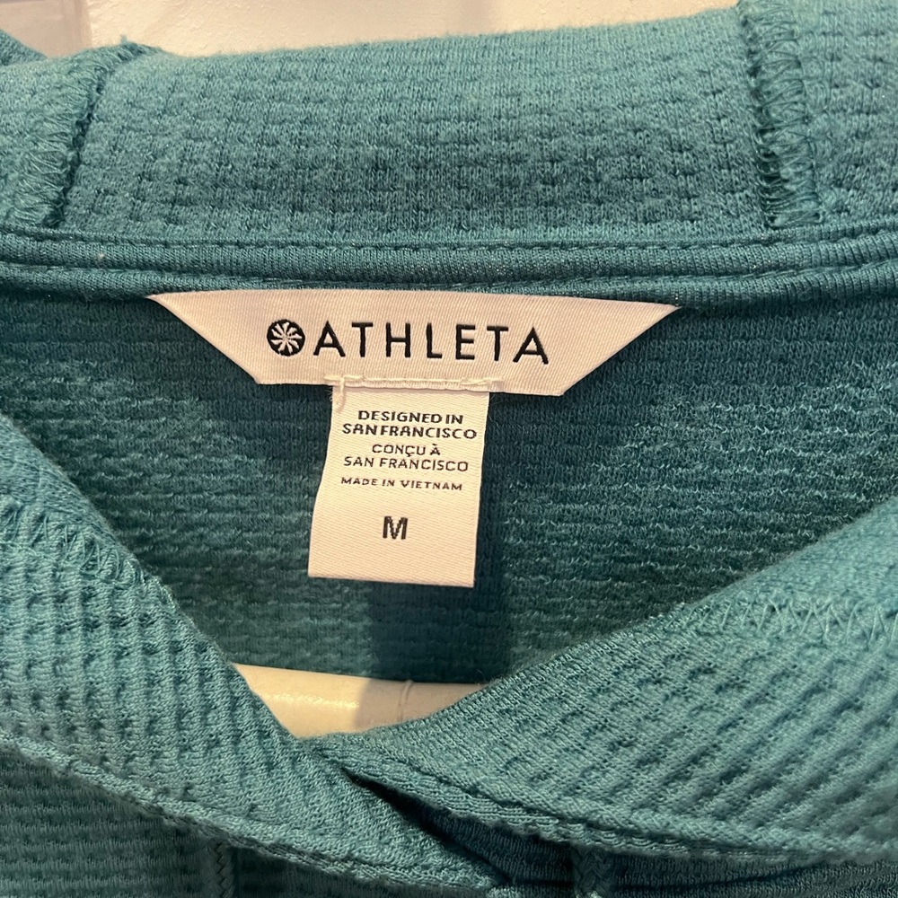 Athleta Women’s Teal Waffle Sweater - Picture 2 of 2